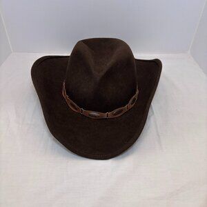 Scala Brown 100% Wool Western Style Hat OSFM